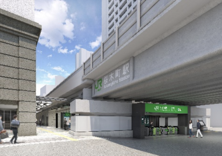 JR桜木町駅の南側(関内方)に誕生する新しい改札口の写真