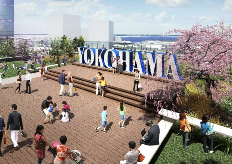 JR横浜タワーの12階にできる屋上広場「うみそらデッキ」のイメージ写真