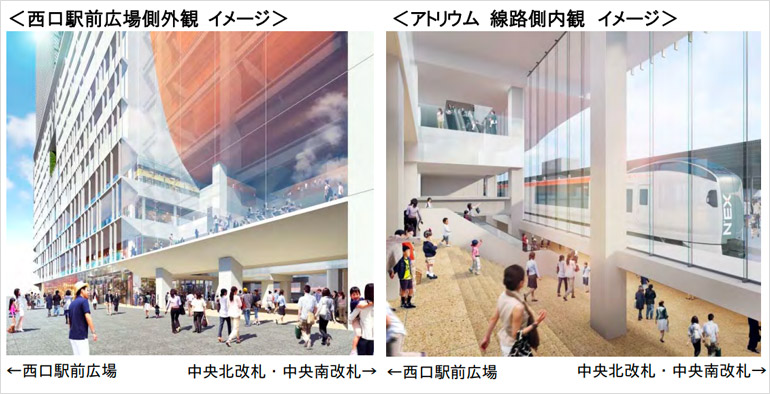 (仮称)横浜駅西口駅ビル計画の内観イメージ写真