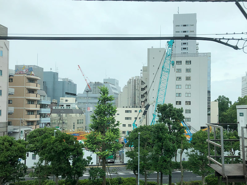 関東学院大学関内キャンパスの建設途中の様子