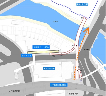 大岡川横断人道橋のイメージ図