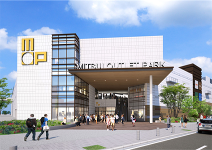 大規模リニューアルで建て替え新築工事中のミツイアウトレットパーク横浜ベイサイドの完成予想図