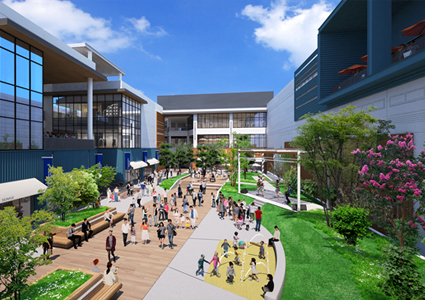 大規模リニューアルで建て替え新築工事中のミツイアウトレットパーク横浜ベイサイドの完成予想図