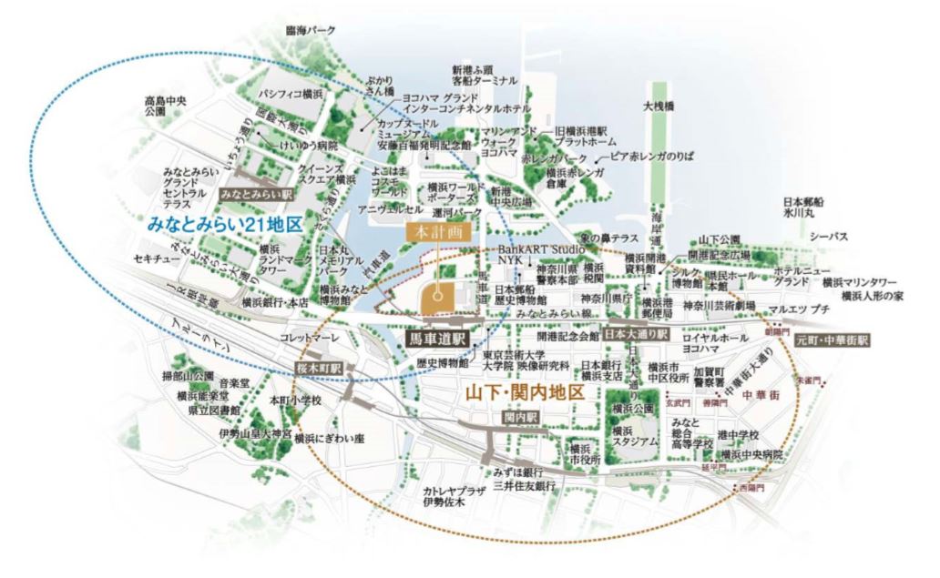 （仮称）馬車道駅直結 横浜北仲タワープロジェクトの完成イメージ