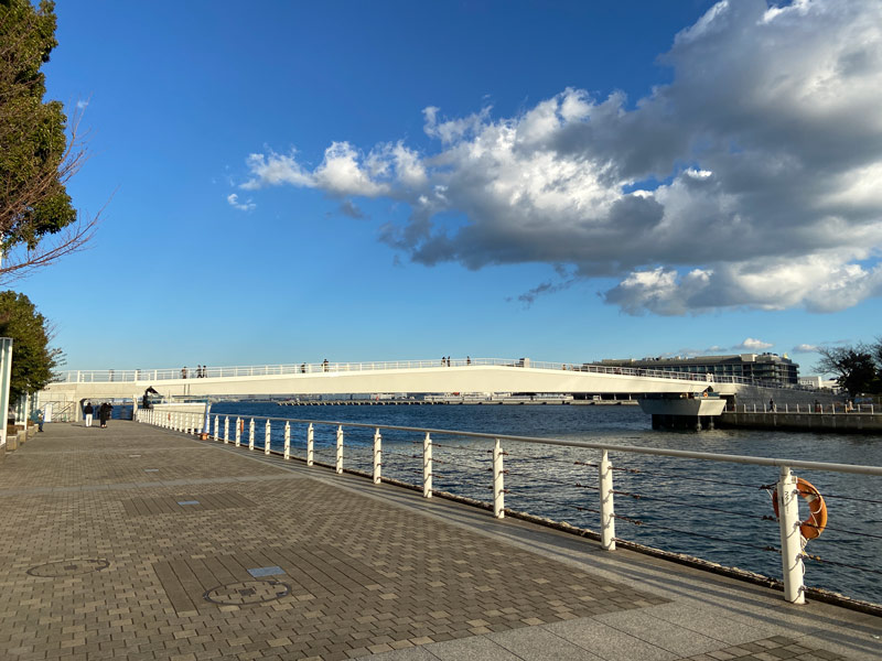臨港パークと新港パークをつなぐ女神橋の写真
