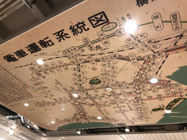桜木町駅のCIAL桜木町にある電車運転系統図