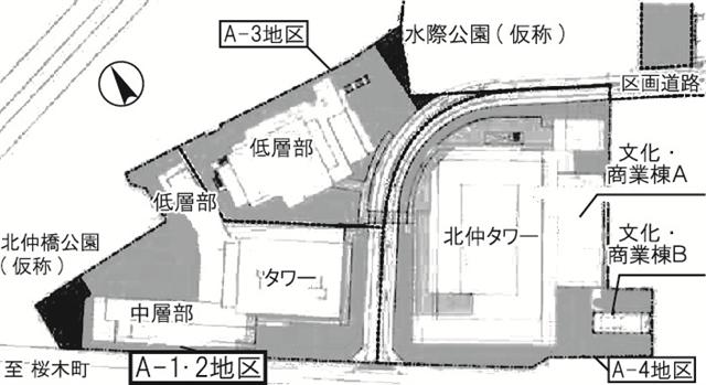 横浜北仲通地区A-1・A-2区画のマップ