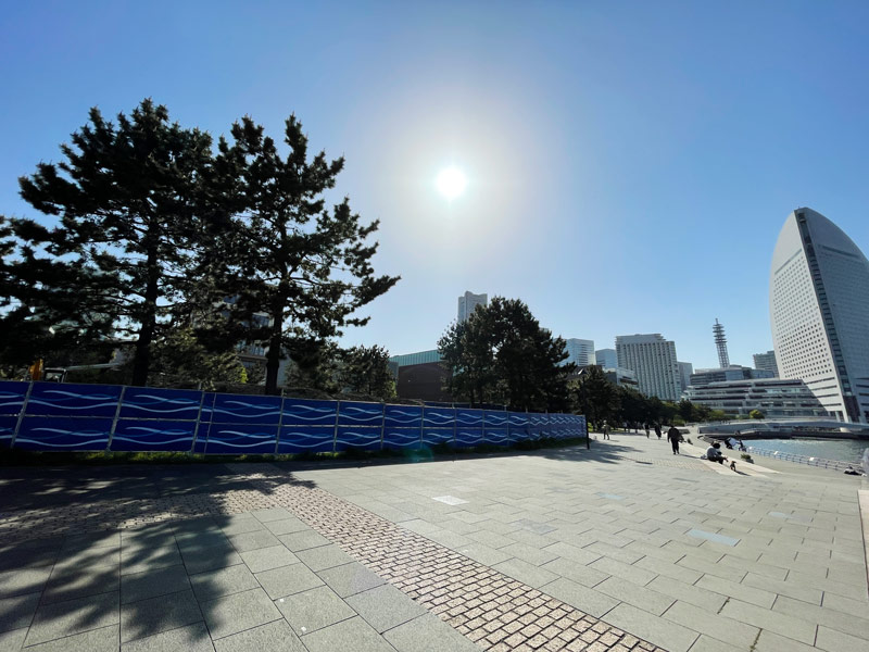 横浜みなとみらいのカップヌードルミュージアムパークに出来るバーベキュー施設の建設予定地