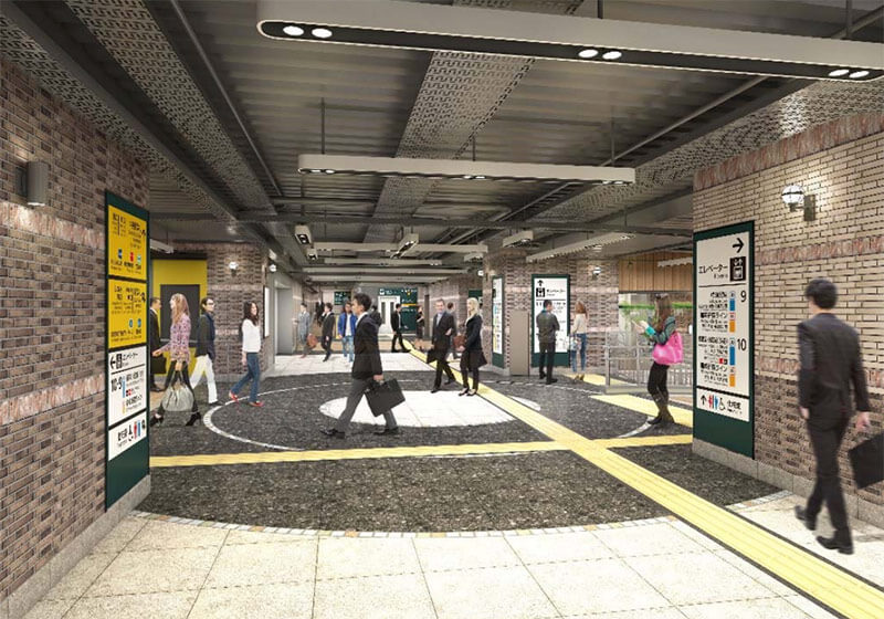 JR横浜駅中央南改札と南改札をつなぐ通路のイメージ画像