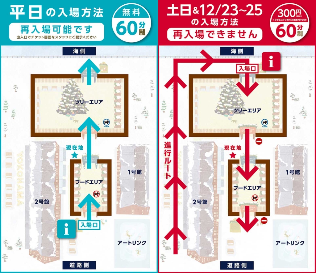 クリスマスマーケット2020 in 横浜赤レンガ倉庫の入場ルートマップ