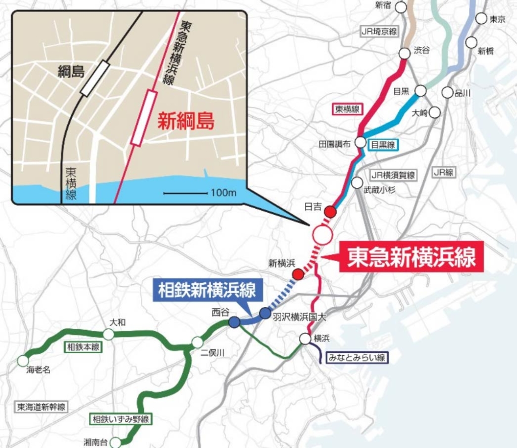 東急新横浜線の新駅「新綱島駅」のイメージマップ