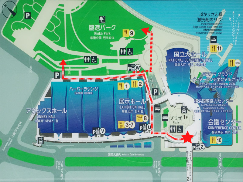 臨港パークのアクセスルートマップ