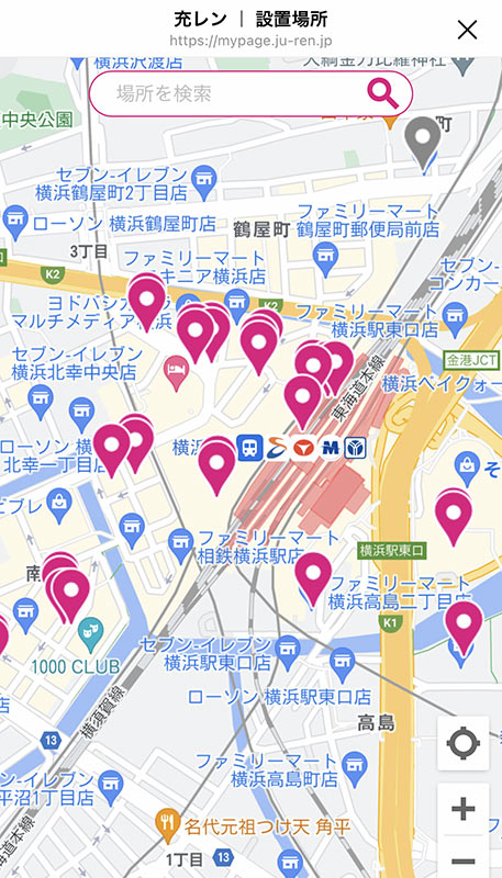 横浜駅周辺のJURENマップの写真