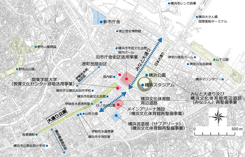 関内周辺の公園マップ