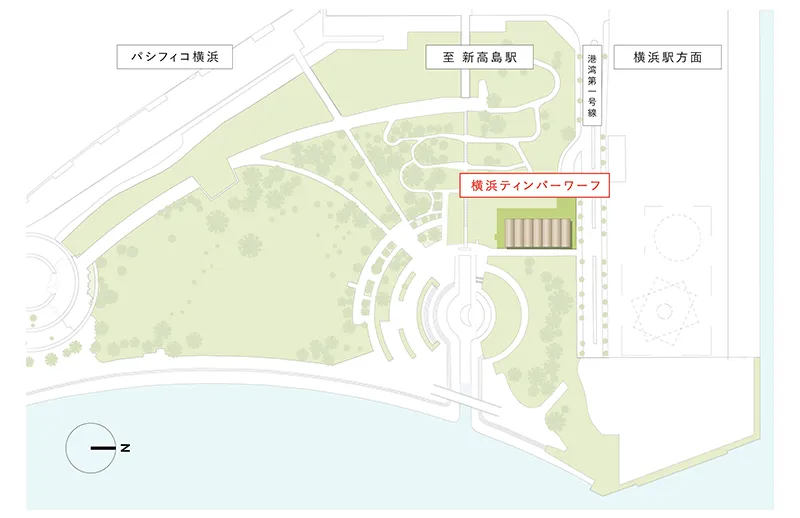 横浜ティンバーワーフのエリアマップ
